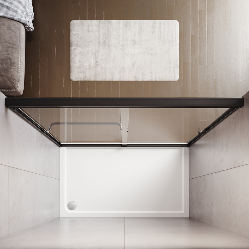 58.5‘’-60"×72" Sliding Shower Door with 5/16'' (8mm) Upgraded Tempered Glass, Matte Black