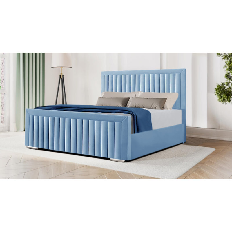 Miyon Upholstered Bed, Kingsize (5'), Sky Blue