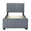Lit plateforme gris tapissier en velours avec couchette - Espace de couchage confortable, lit gigogne polyvalent-2115936672-2115936675