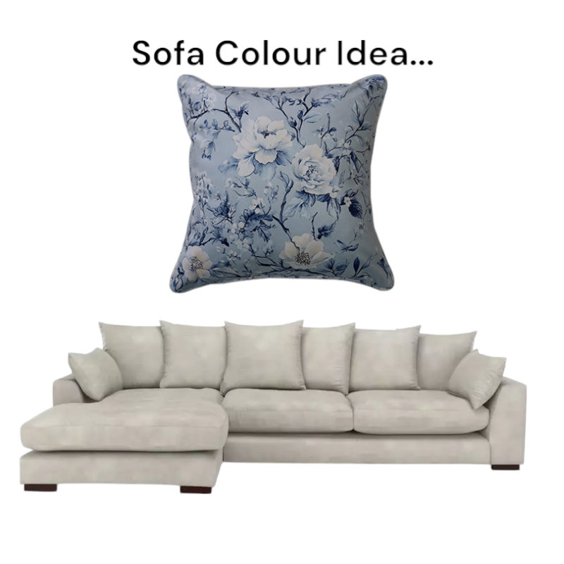 Square Cushion, Multicolor Floral Branch