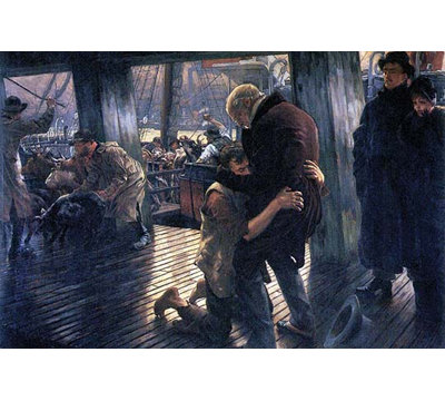 «The Prodigal Son in Modern Life The Return» par James Tissot, reproduction d'art
