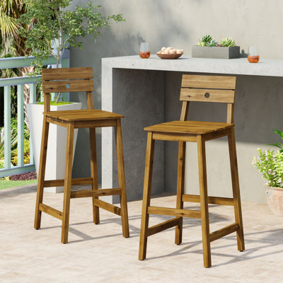 40"H Patio Bar Stools with Footrest
