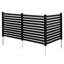 3 panneaux d'intimité extérieurs, clôture de climatiseur 50 x 48 po avec piquets de sol de 27,6 po, clôture pour équipement de piscine, clôture d'intimité en vinyle, idéale pour les poubelles et les climatiseurs, noir