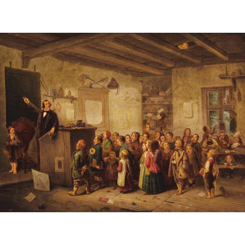 «Children Choir pratique» par Hubert Salentin - Art mural sur toile tendue avec châssis, H 24 po x l 17 po