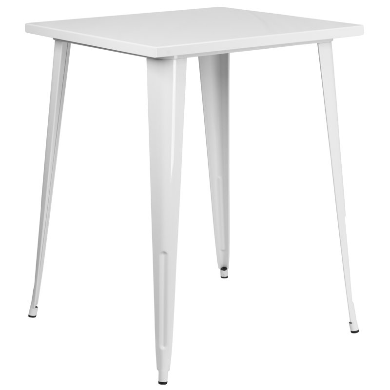 Table carrée intérieure / extérieure Angeleca, Blanc, l 33,25 po x L 33,25 po x H 40,75 po
