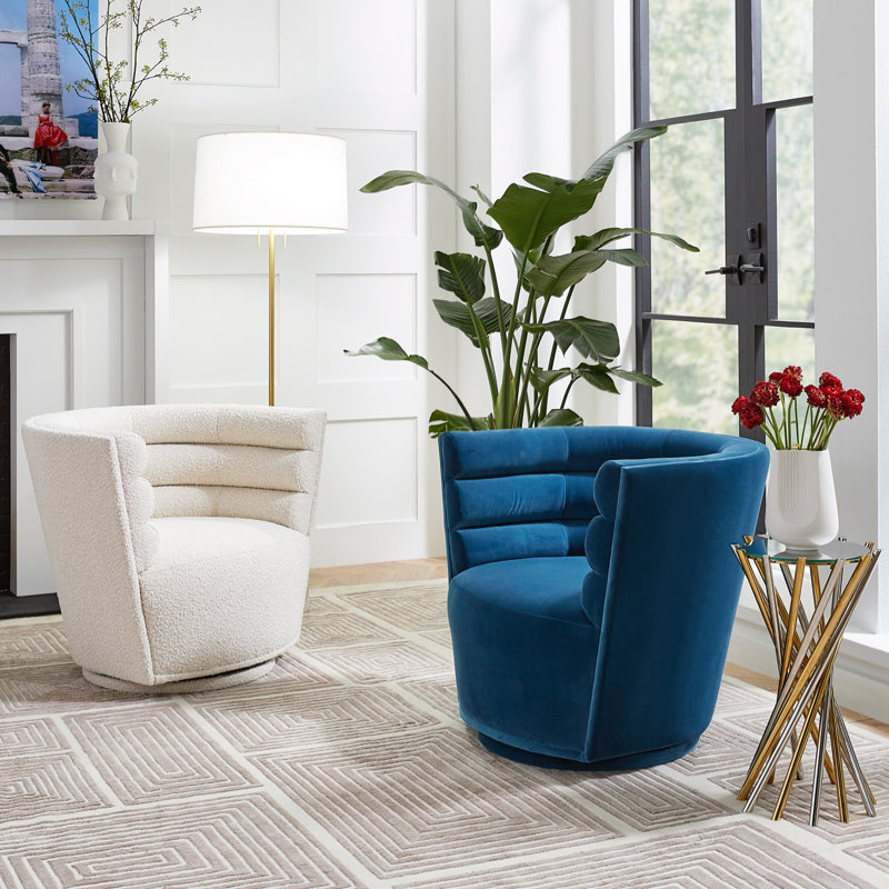 Maxime Swivel Chair, Olympus Oatmeal Boucle