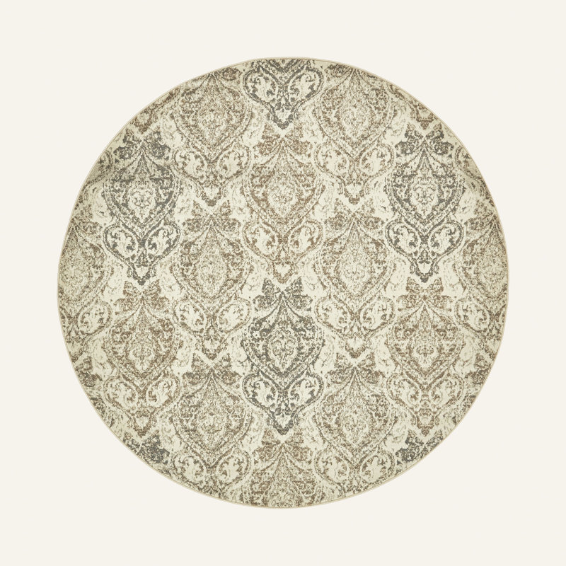 Tapis beige / brun Tobitha Southwestern, Rond 8 pi