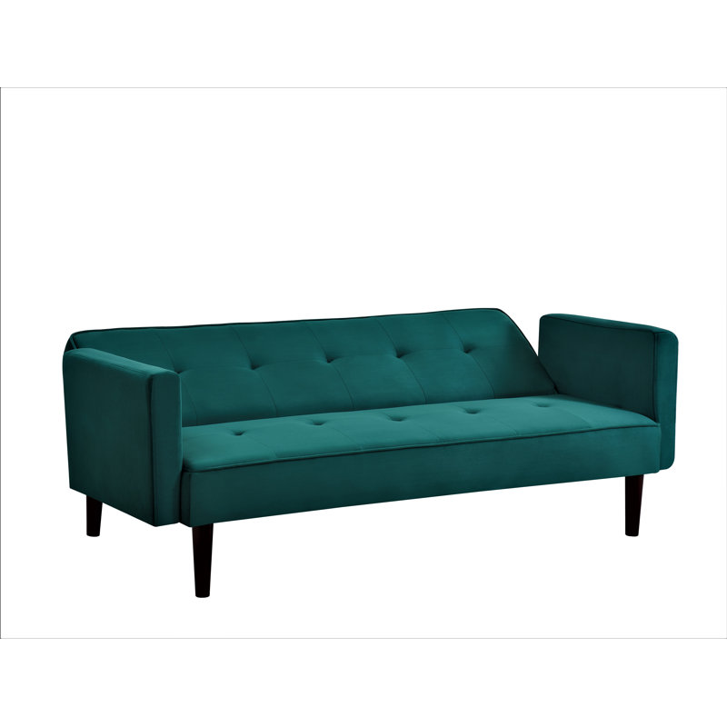 tufted design 72'' wide convertible sofa, Green