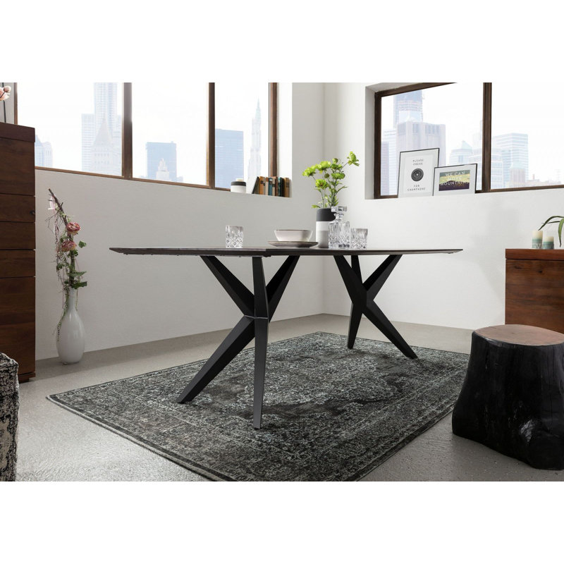 Dining Table, H76 x L200 x W100cm, Brown, Anthracite