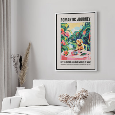 Impression romantique sur toile romantique voyage chien