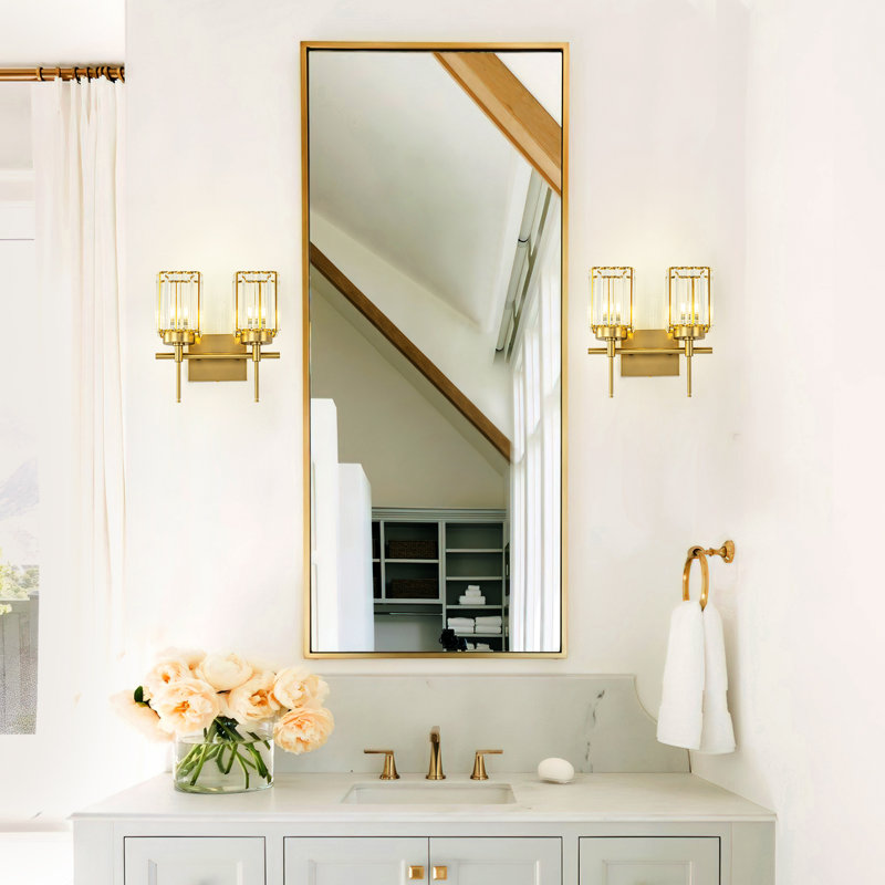Edgars Modern Crystal Dimmable Vanity Light, Gold, 2