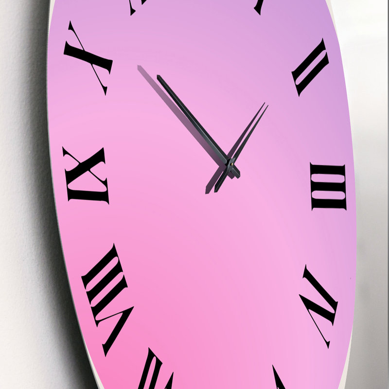 Horloge murale moderne rose et mauve dégradé I - Mid-Century 1, Petit