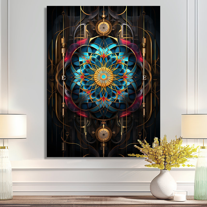 Cosmic Unity Mystic Star - Boho Mandala, impression d'art mural, Pas de métal encadré, H 40 po x l 30 po x P 1,5 po