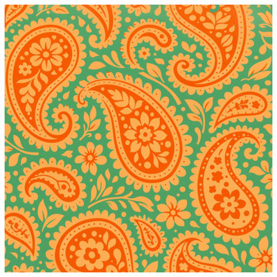 Orange Paisley Floral Comforter