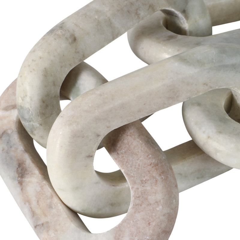 Sagebrook Home 22X4 5-Link Marble Chain, Gray/Ivory
