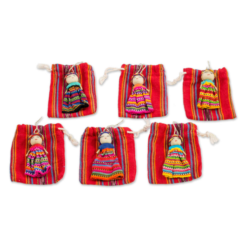 3'' Handmade Fabric People Hanging Figurine Ornament