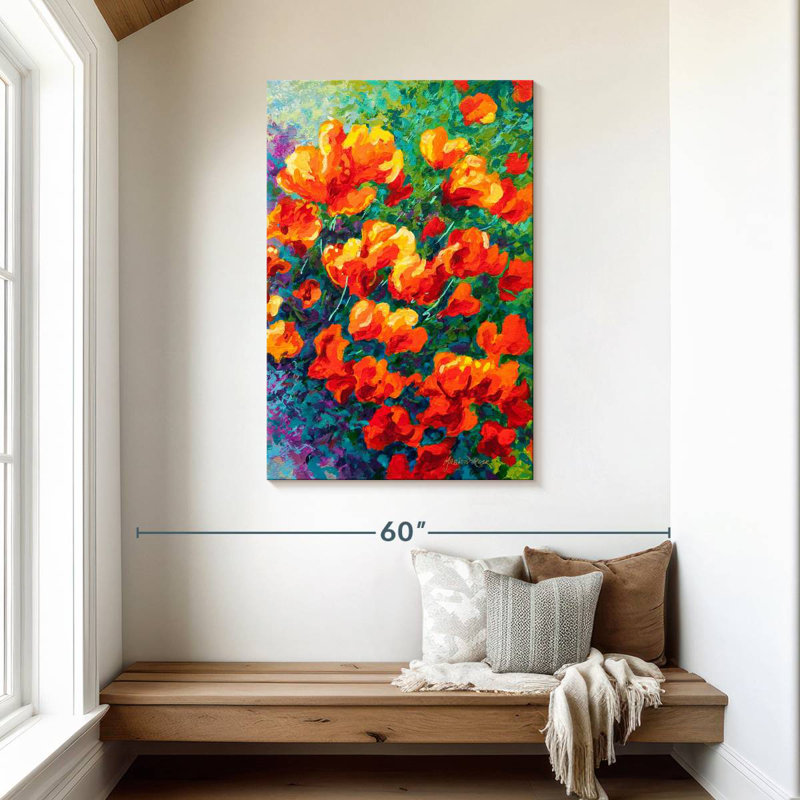 Coquelicots Harnek, Californie, orange, H 45 po x l 30 po