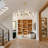 12 - Light Sputnik Modern Linear Chandelier With Glass Ring