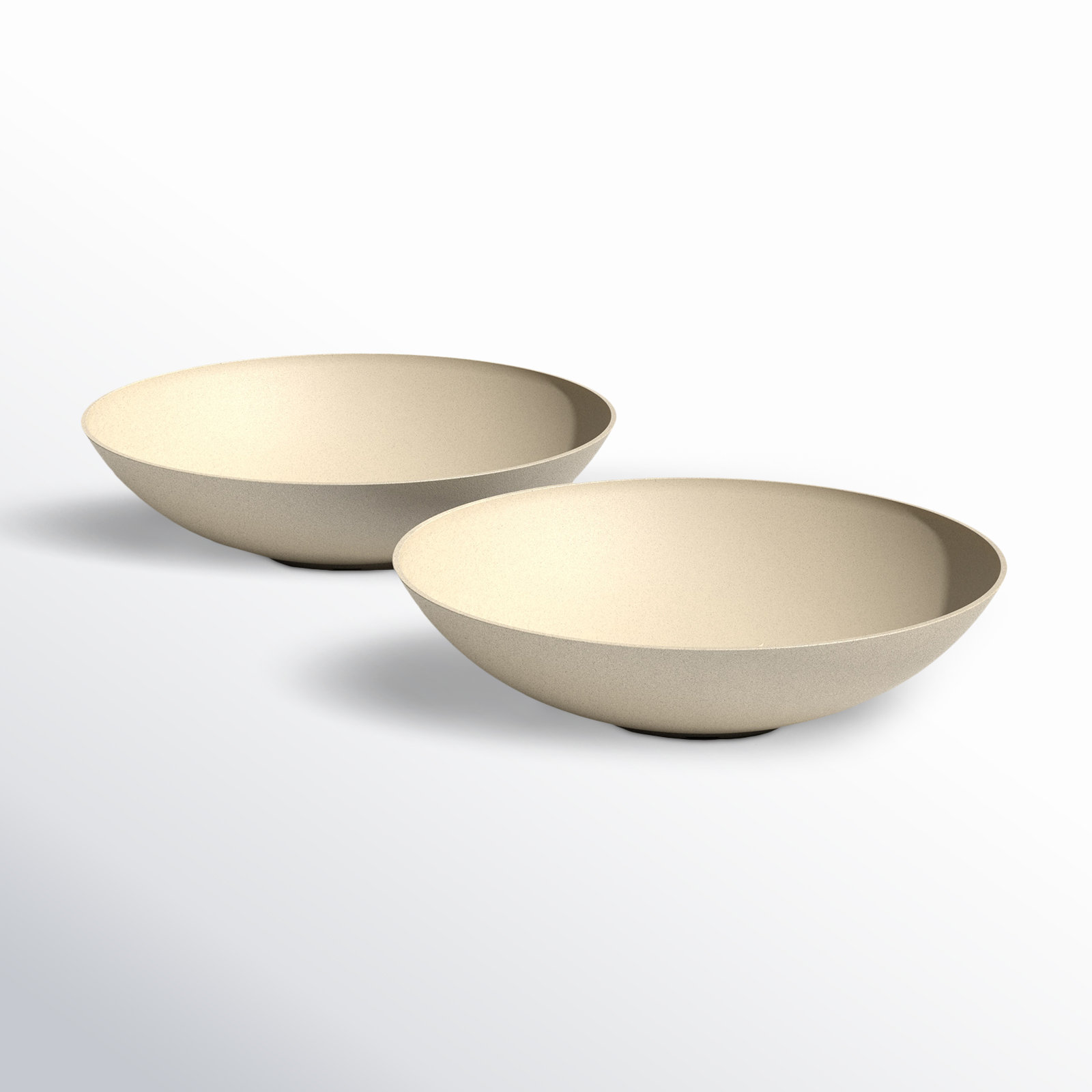 Pure Series Lane Weather Resistant Bowl Planter , 8" H x 32" W x 32" D, Sand, Set of 2