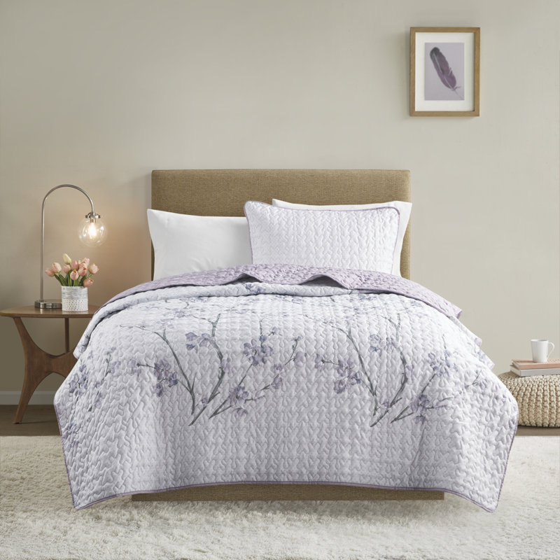 510 Design Kate Grey/Purple Coverlet Set