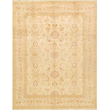 Melody Hand Knotted Wool Oriental Area Rug in Ivory/Red