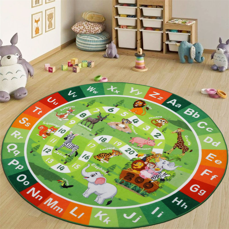 Copernicus Animal Print Indoor Rug, Round 5.25'