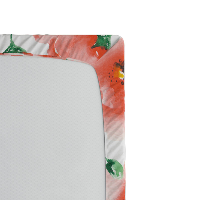 Microfiber Floral Fitted Sheet, Full Fitted Sheet