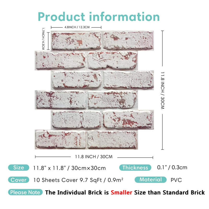 Bianeth 30 cm W Peel and Stick Wall Paneling