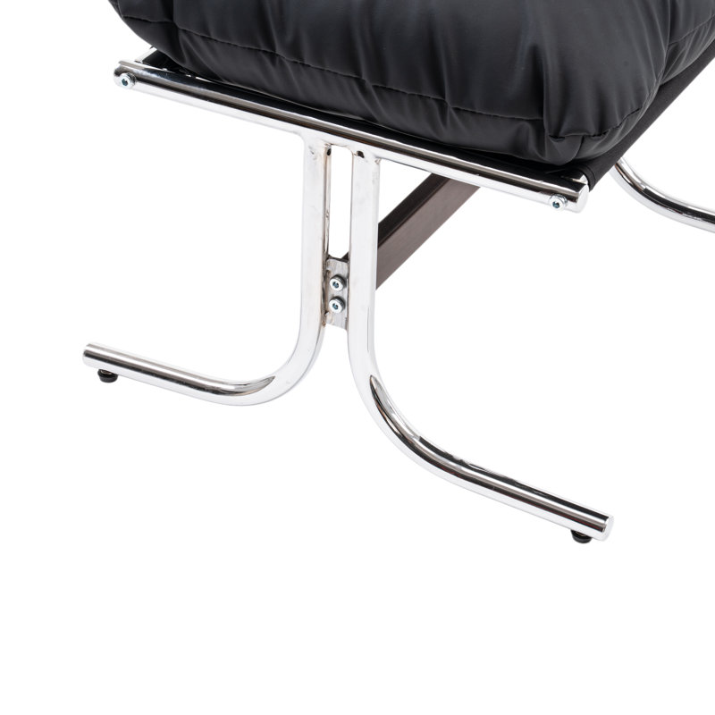 Repose-pieds en cuir d'inspiration Bauhaus, Noir