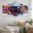 Sci-Fi Retro Futuristic Robot In Neon III - Robot Wall Art Living Room - 5 Panels