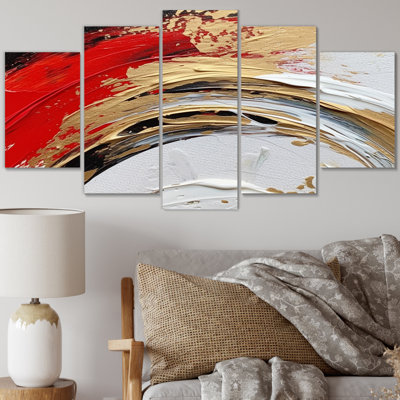 Spiral Fusion - Abstract Spirals Canvas Print - 5 Panels