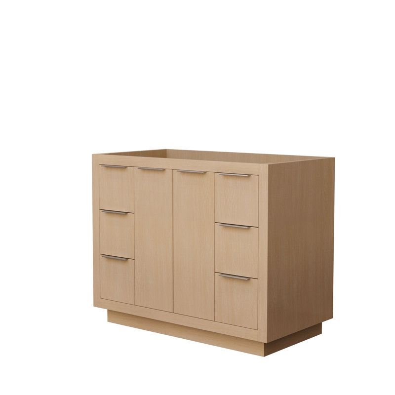 Maroni 42" Light Straw Hardwood Single Bathroom Vanity