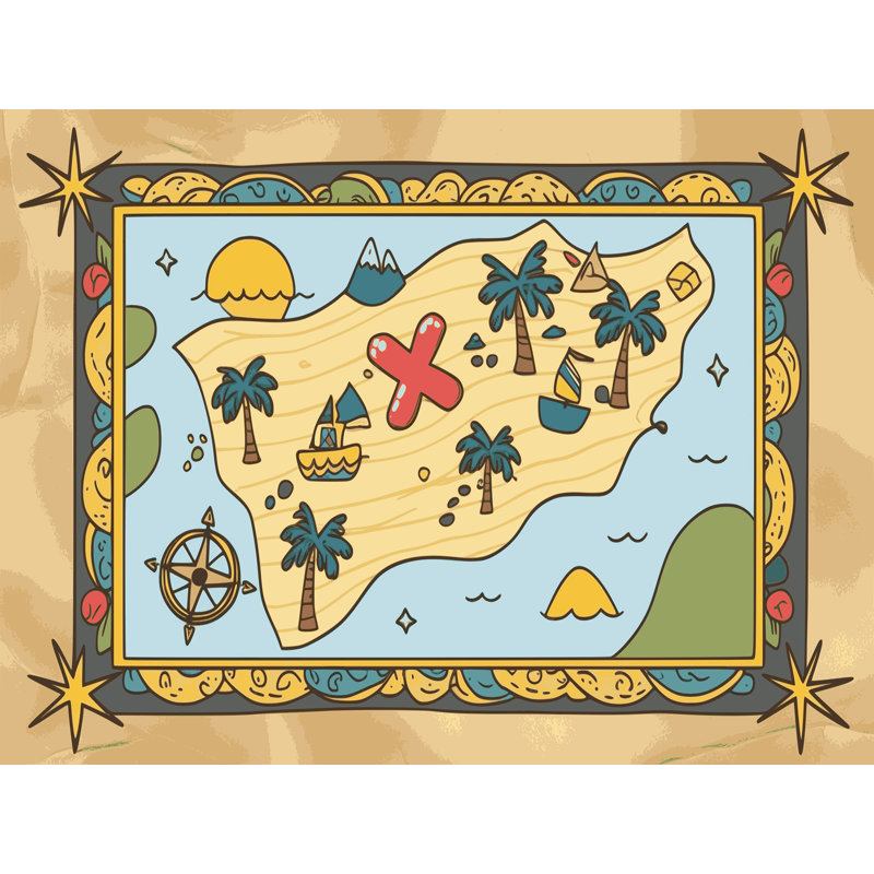 Tapis pour enfants Sunside Sails Pirates, Rectangle de 5 pi x 8 pi