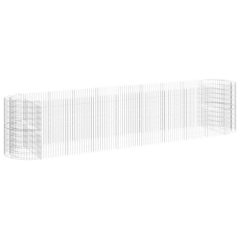 Dakota Fields Gabion Raised Bed Galvanised Iron, 500cm H  x 100cm W  x 100cm D