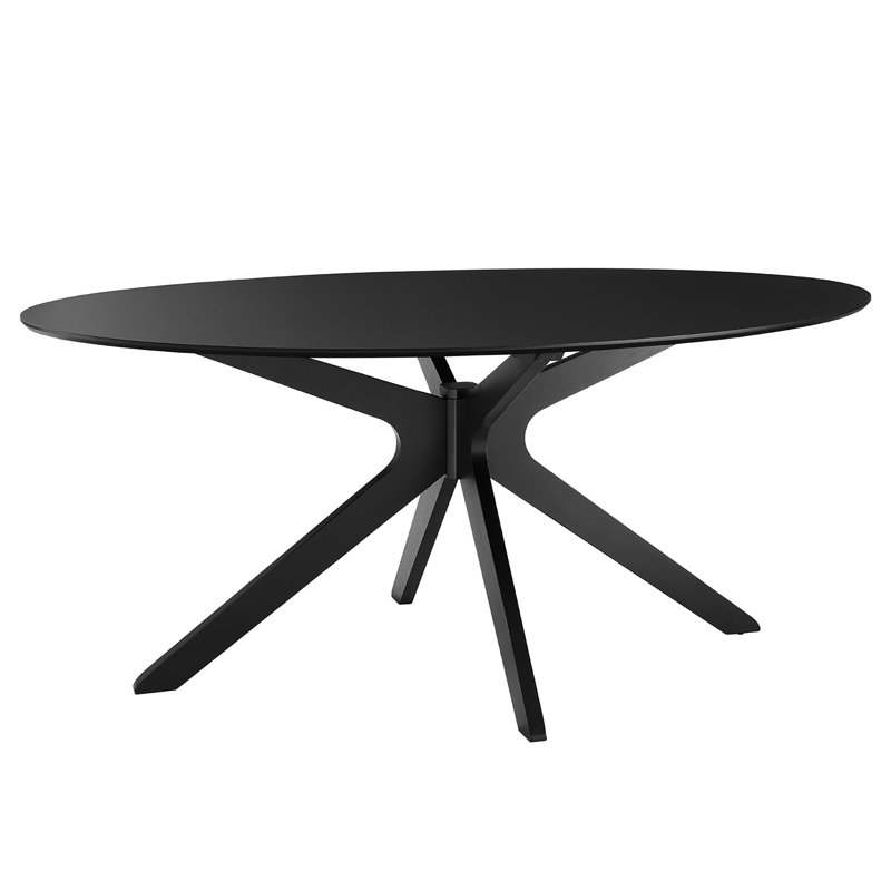 Traverse 71" Oval Dining Table, Black, 71" W x 71" L