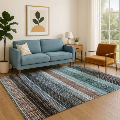 Premium Machine Washable Crestover AMF1873 Stripes Rug