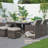 Theone 8 - Person Wicker Patio Dining Set with Square Table , Cushions Included