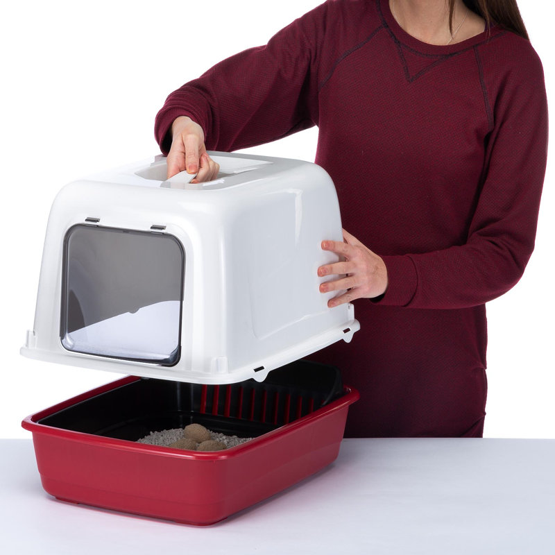 Enceinte de litière en plastique Ariel, Rouge