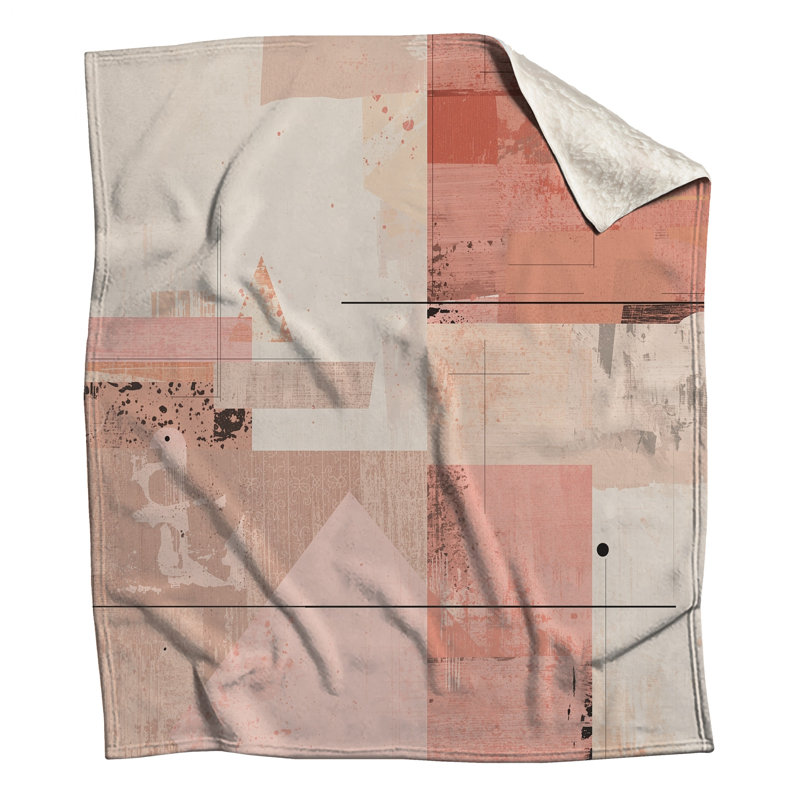 Couvertures texturées abstraites roses, L 50 po x H 60 po