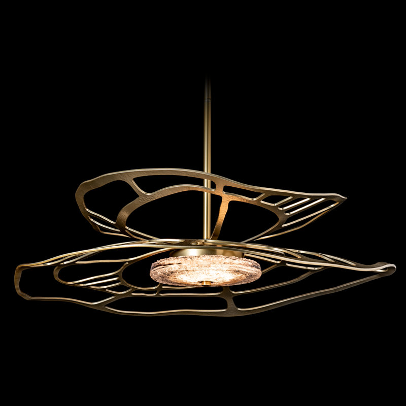 Muse LED Pendant, 6.7" H x 30.6" W x 30.6" D, Modern Brass