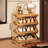 Foldable Under-Desk Shoe Rack - Chinese Retro Style Multi-Layer Space-Saving Storage Shelf, Easy Pull-Out Design
