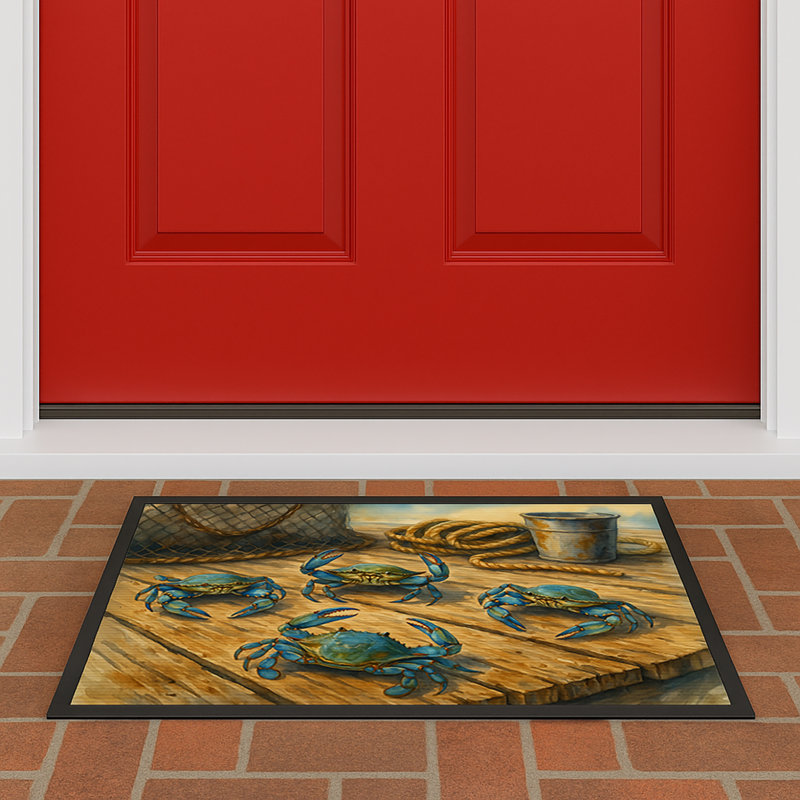 Crabs Stand Off Doormat, 18" W x 27" L