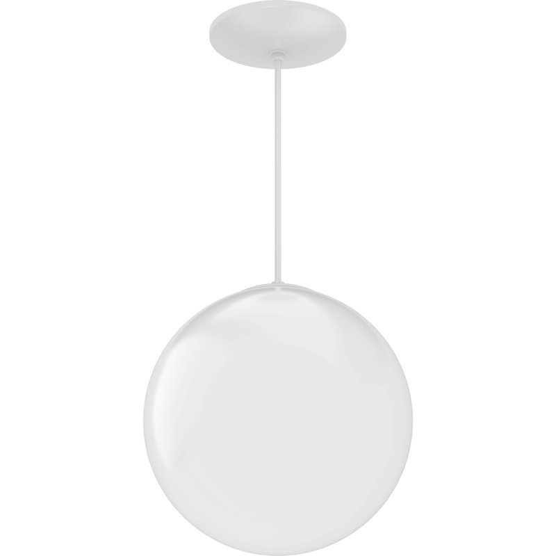 1-Light Indoor White 8" Globe Single Pendant with White Opal Glass Shade, 8" H x 8" W x 8" D