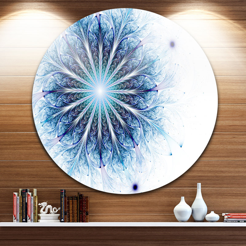«Fractal Flower Light Blue Digital Art», impression, H 36 po x l 36 po x P 1 po, H 36 po x l 36 po x P 1 po