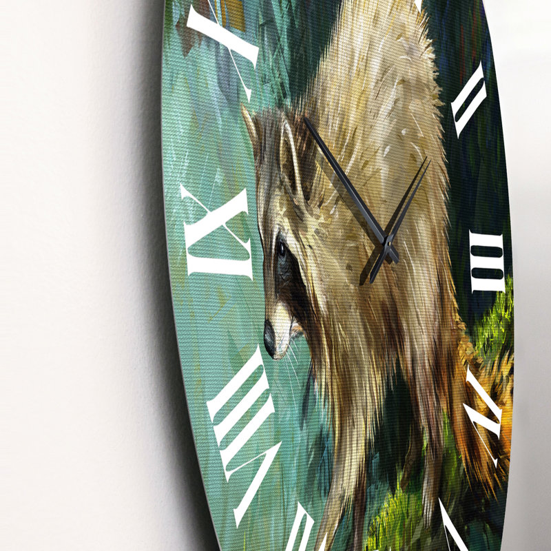 Raton laveur dans la nature - Horloge murale traditionnelle, Grand