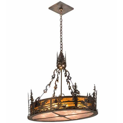 Luminaire suspendu cage en cuivre antique à 8 lumières Jakzenny