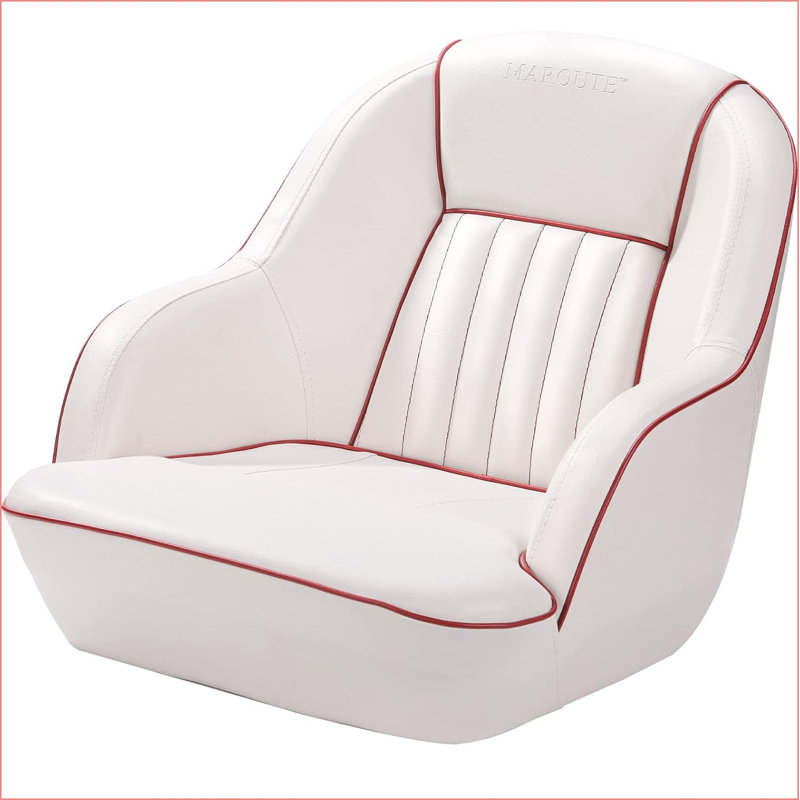 Premium Captain's Bucket Boat Seat - Ergonomic Design With UV Resistant Marine Grade Vinyl, Comfortable High-Density Foam, Easy Installation, 13x13cm & 13x30cm Compatibility