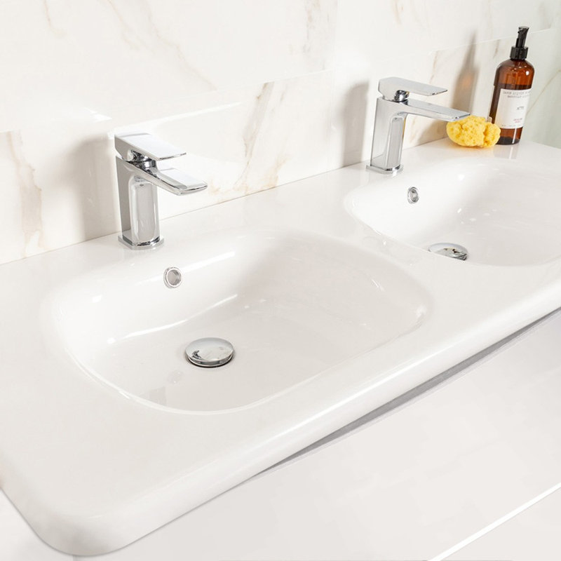 Stanhope 1200mm Double Bathroom Vanity with Integrated Polyglomerate Basin, White