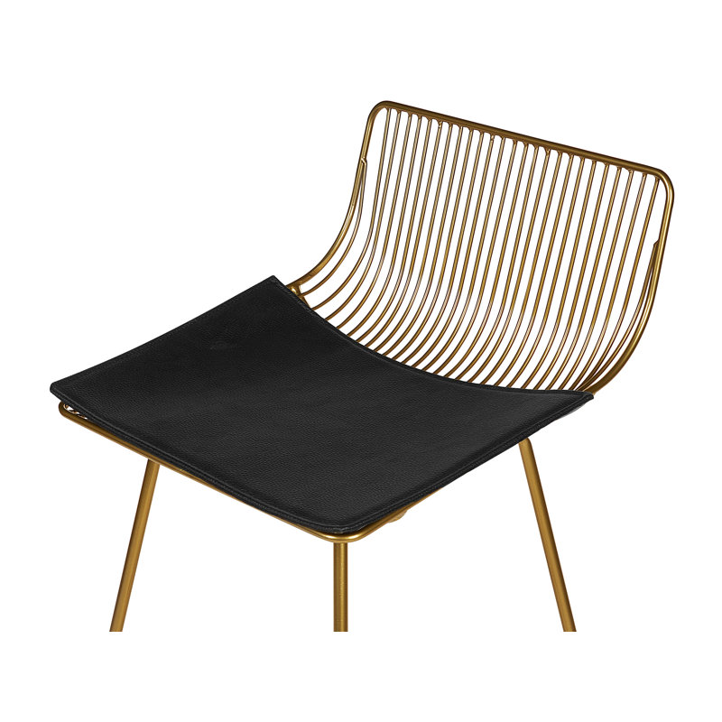 Caillier Upholstered Counter Stool with Metal Frame, Gold