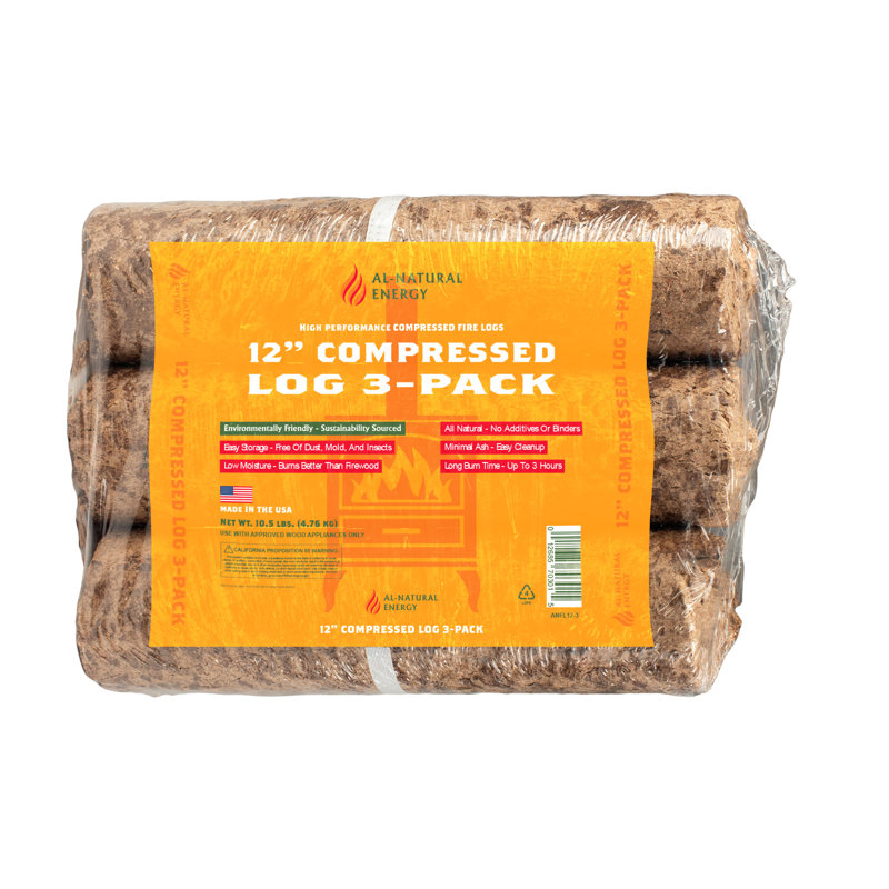 Kiln Dried Compressed Fire Logs (3-pk)